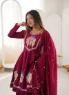 Nsr 916 Roman Silk Kurti With Plazzo Dupatta Collections